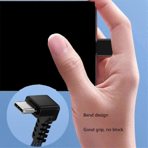 Type-C til Audio Adapter Kabel 60W Hurtig Opladning Albue Bærbar Video- og Audio Konverteringskabel TYP