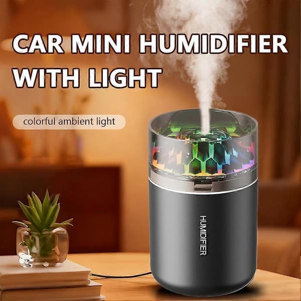 Ny 7-färgs LED bil mini luftfuktare Universal bil diffusor luftfuktare White One size