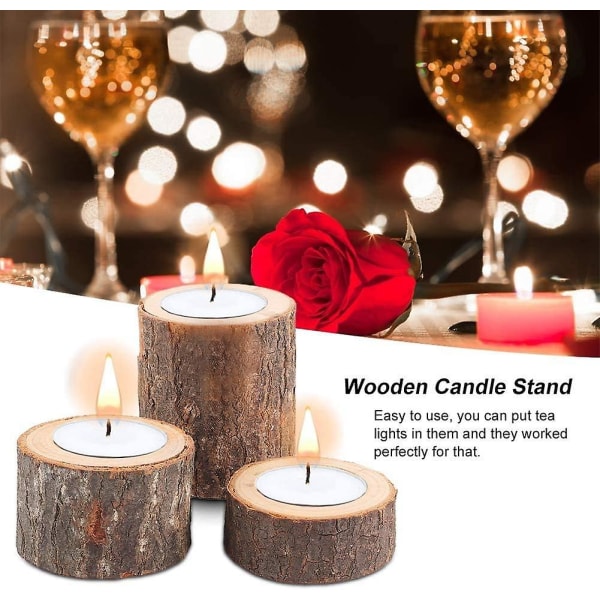 Värmeljusstakar av trä, Personlig värmeljushållare i trä för bröllopsdel ​​för bord, bröllop |födelsedagsfest |valentinsdag