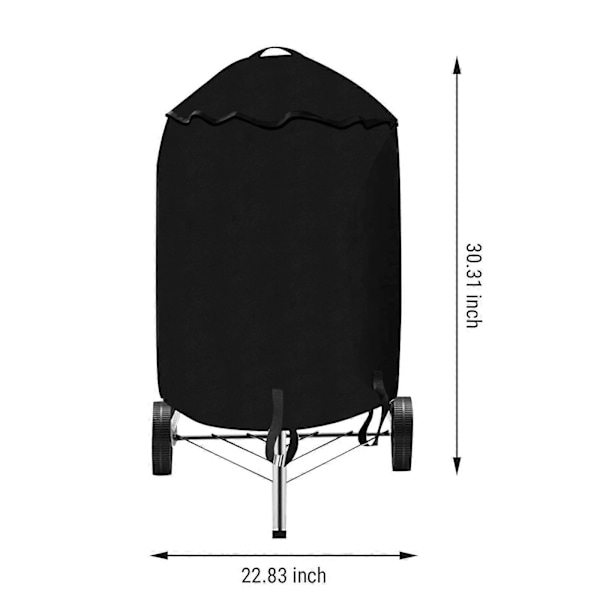 Grilltrekk for kullgrill, 22 tommer - Grilltrekk for kulegrill, BBQ-gassgrill med borrelås og snøring, lett materiale for alle årstider