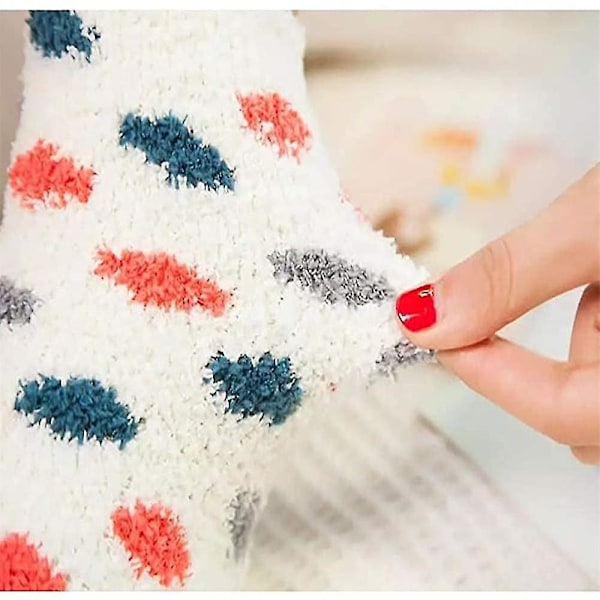 3 Par Dam Fuzzy Sockor Mjuka Varma Vintriga Fluffiga Söta Djursockor