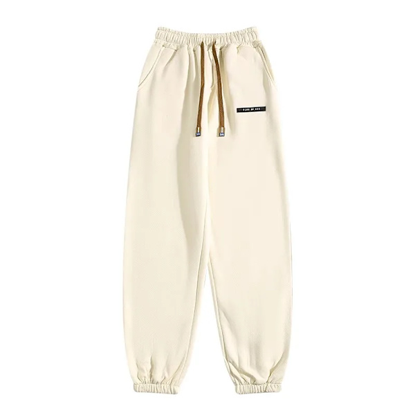 Deeptown Vinter Varme Fleeceforede Sweatpants Dame Y2K Streetwear Basic Joggers Bukser Oversized Hip Hop Casual Sports Bukser Beige L