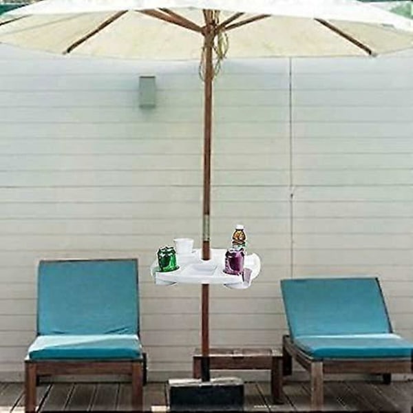 17\" Stort Udendørs Strandparasolbord med 4 Kopholdere, 4 Snackrum