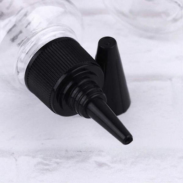 Plastflasker med skrukork og måling for håndverk, kunst, lim og sauser 60ML (20 stk)