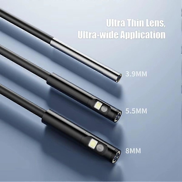 F300 Industriel WIFI Endoskop HD1080P Dobbelt Linse Kamera 5.5MM Bilinspektion Boreskop IP68 Vandtæt 2600mAh LED'er