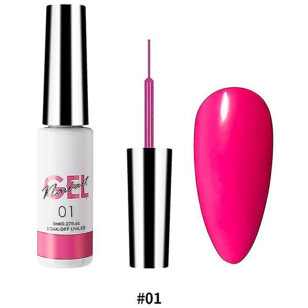 2kpl Nail Art Gel Drawing Liner Kynä Kynsien maalaus Geelilakat Polish Nail Art Gel Tee itsellesi Nail Art Uusi 1