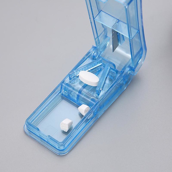 V-spår pillerdelare perfekt för att dela piller i alla storlekar för medicin, pillerask för uppdelning
