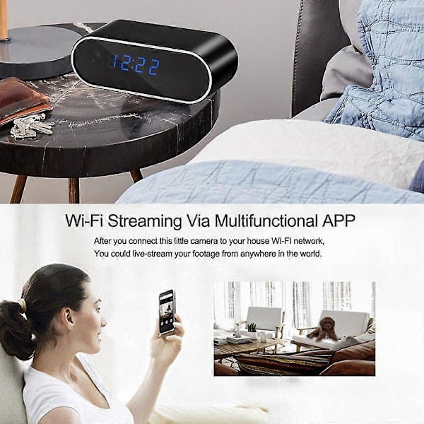 V4l HD 1080P Klockkamera WiFi Mini Cam IR Mörkerseende Alarm Videokamera Q6K Videoinspelare Rörelsedetektion