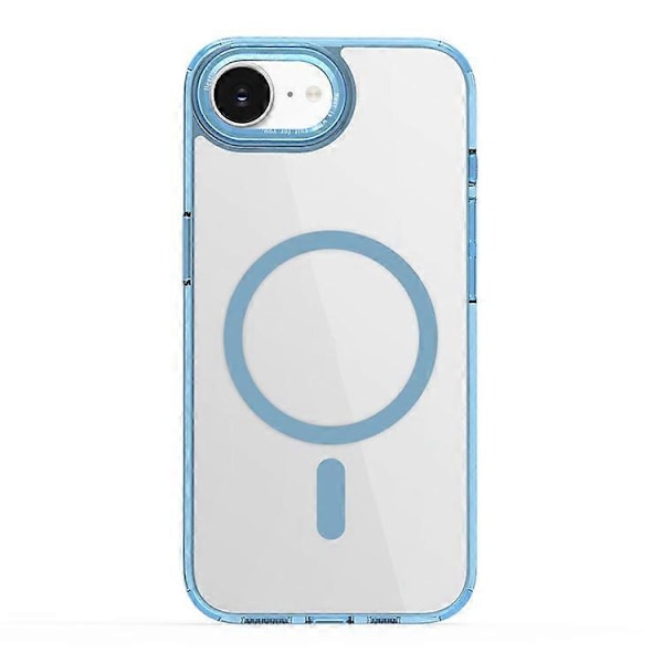 Kompatibelt deksel for iPhone 16e TPU+PC Transparent Magnetisk Telefondeksel LightBlue