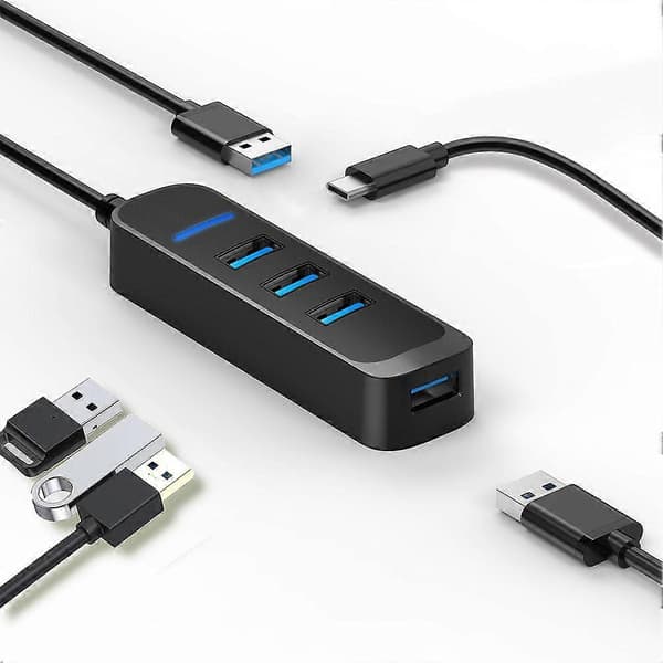 USB 2.0 Strömadapter 4 Portars Multi USB Splitter Hub Flera Expander Höghastighet