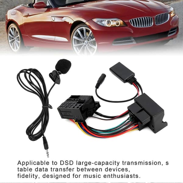 Mikrofon Adapter Ekstra Audio Kabel Bluetooth 5.0 Plug and Play Erstatning for 5 Serie E60 E61 2002-2014