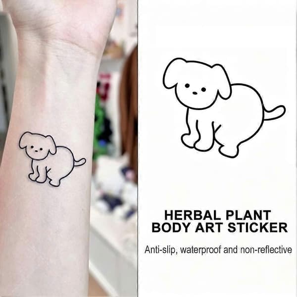 Valp tillfälliga tatueringar - Vattentäta & Växtbaserat bläck 1 pc