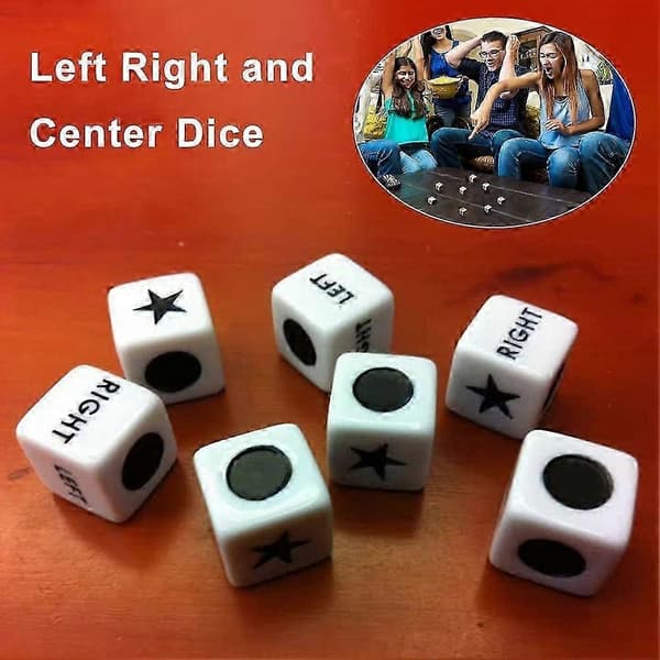 16 st Left Right Center Tärningsspelset Left Right Center Tärningsklassiska spel