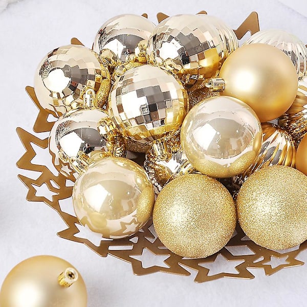 36 st Julgransdekorationer, Julgranskulor guld