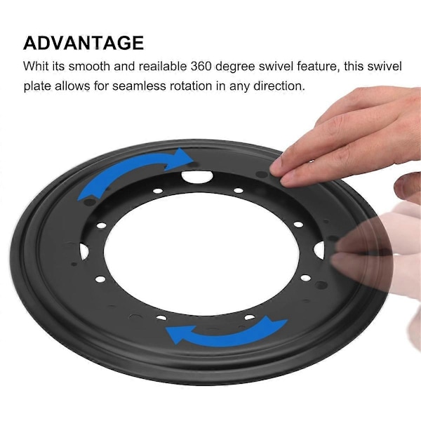 3-pack 23 cm Rund LazySusan Vridskiva Kullagerplatta, Roterande Vridplatta, Vridbordsbas för Bord S