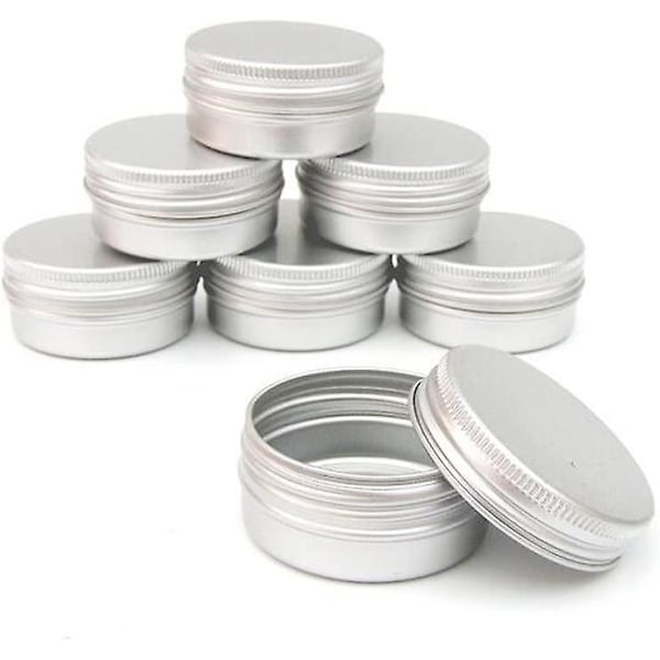 En pakke med 7 skønhedscremer kosmetik læbepomade dåse 30 ml skrue (tom) til DIY makeup/makeup