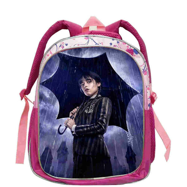 Wednesday Adams ja Enid -painettu reppu goottilaistyylinen olkalaukku Clear