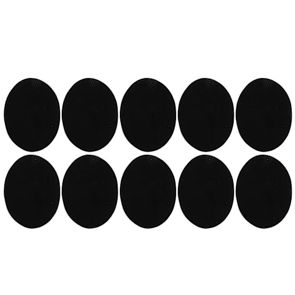 5 Par Strykjärnslappar Självhäftande Oval Ärm Armbåge Reparation DIY Dekoration Tygmärken Svart