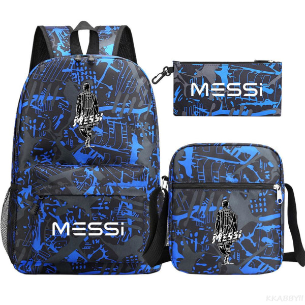 Fodbold Messi rygsæk 3 dele deep blue