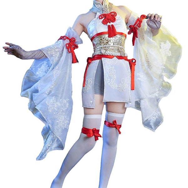 Naraka Bladepoint Cosplay -asu Tsuchimikado Kurumi Cosplay Valkoiset sukat univormuasu Otaku Kaori Seksikäs mekko Wig M