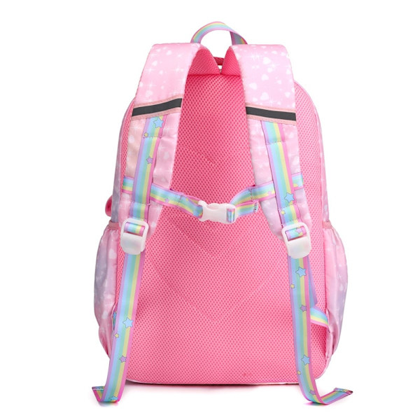 Söt skolväska för studenter, grundskoleväska för flickor, grundskoleryggsäckar kawaii rosa lila ryggsäck för flickor bokväska present Small Pink