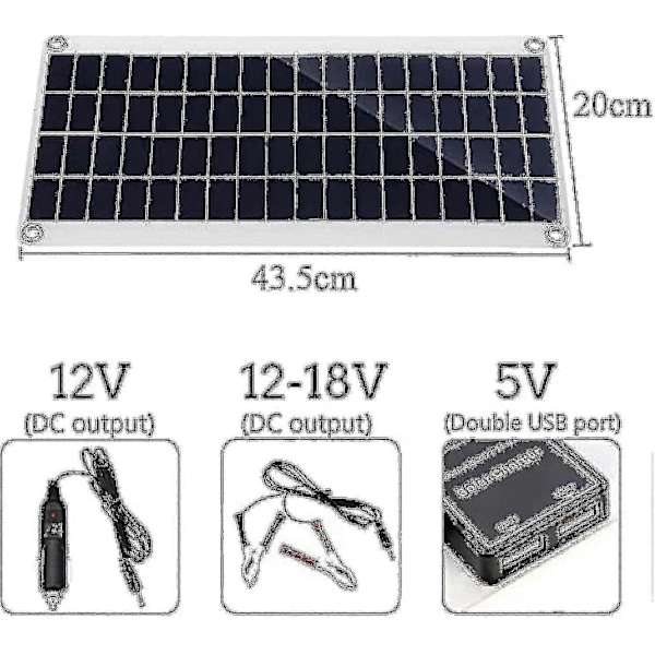 300w 12v solcellepanelsett batterilader 300 watt 12 volt off-grid system med 10a-60a kontroller