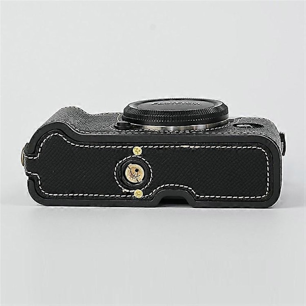 Kompatibelt för Fujifilm XT10 / XT20 / XT30 / XT30 II PU Läder Kameraväska Botten Halvkroppsskyddsfodral med Handgrepp Black