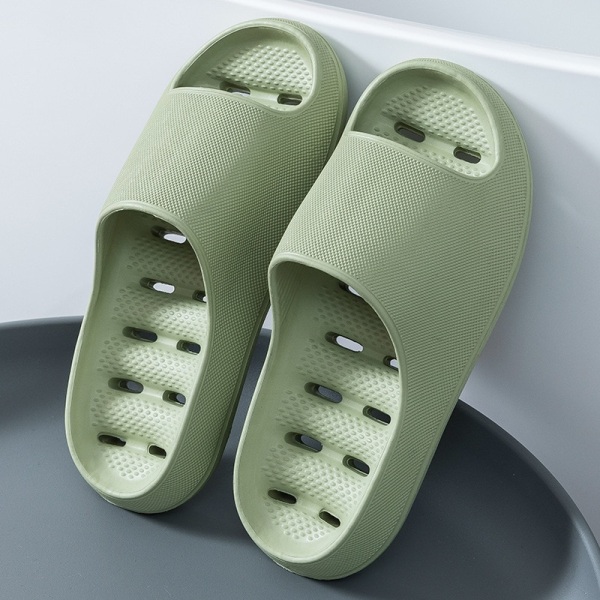 Tjockbottnade halkfria tofflor för damer, mjukbottnade badrumsskor för par, hem Green 36-37