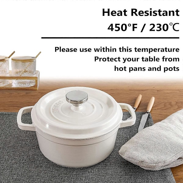 Placemats Set om 6 Vävda Bordstabletter för Matbord Lätt att Torka Rent Fläckbeständiga Bordstabletter