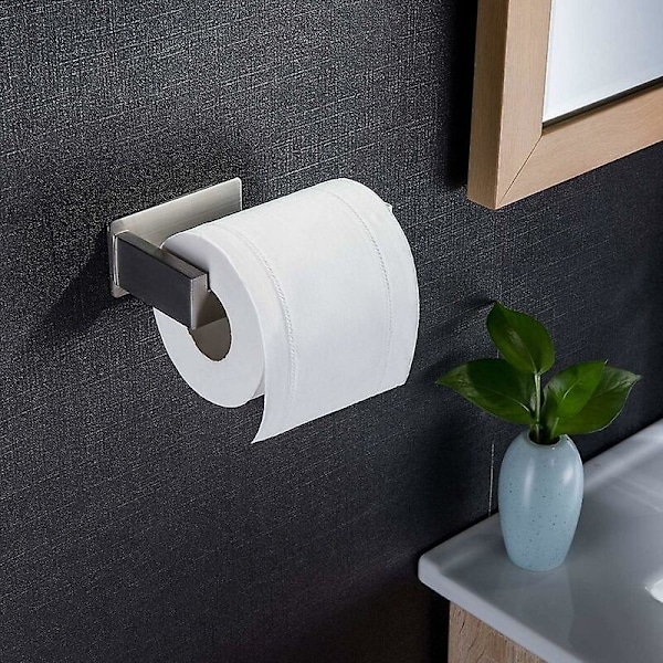 Selvklæbende Toiletpapirholder Rustfrit Stål Toiletpapirholder Toilet Rulleholder til Badeværelse