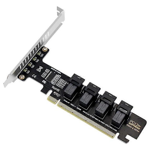 NGFF PCI-E 16X til 4 Porte U.2 NVME Split Udvidelseskort SFF-8639/8643 NVME PCIE SSD Adapter til Mai