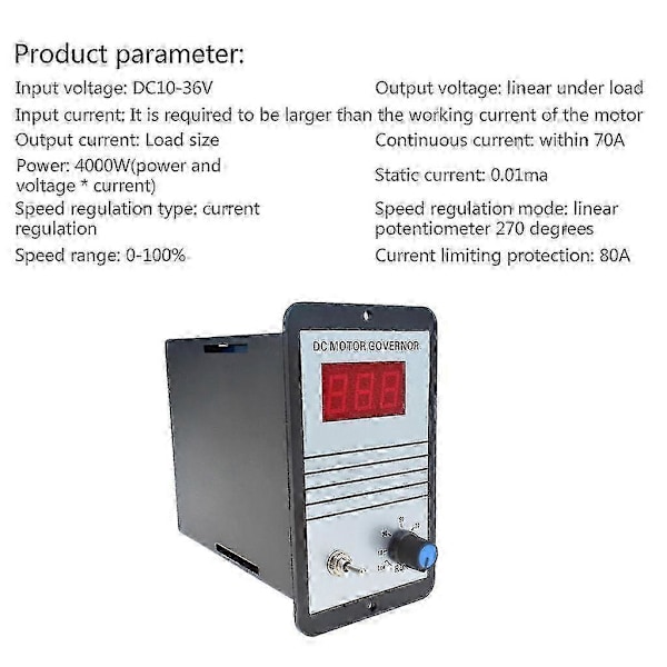 Dc12v 24v 36v 4000w Harjamoottorin Säädin Potentiometrillä ja Pyörivällä Painikkeella