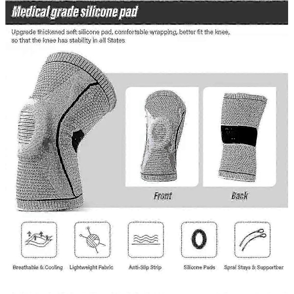 Polvikiputyynyt, Ultra Knee Elite -polvikompressiohiha silikoni- ja jousituella, lääketieteellinen polvilumpion suojapari XL