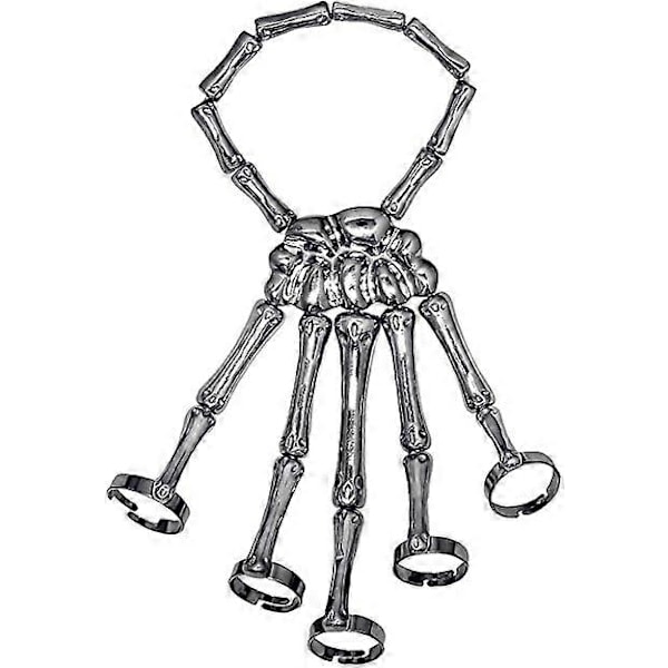 Skelet Kranie Fingre Hånd Armbånd Punk Armbånd Personlighed (Sort)