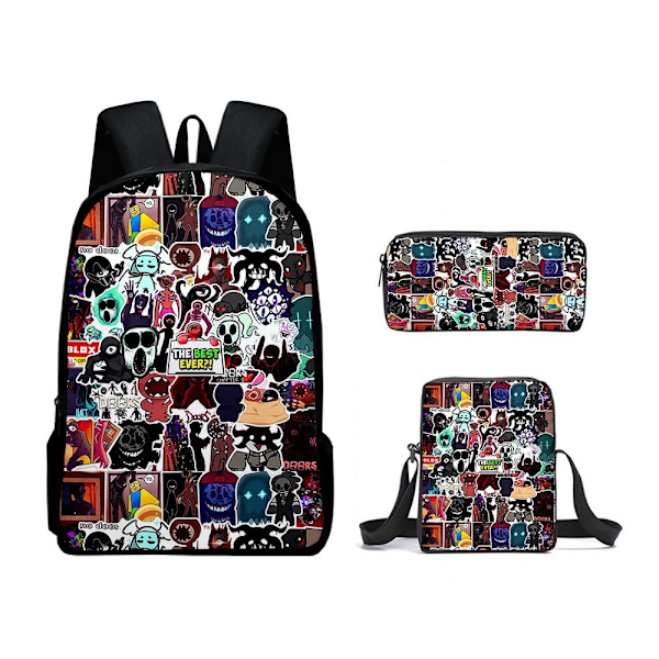 Doors Koululaukku Matkareppu Olkalaukku Penaali setti Lapsille Opiskelijoille 3 3Pcs Set