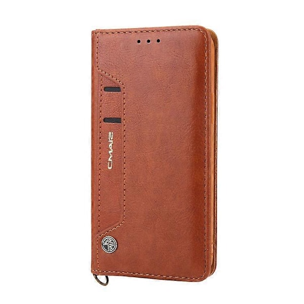 CMAI2 PU Läder Kortfack Plånbok Telefonfodral Kompatibelt För iPhone 12/12 Pro Brown