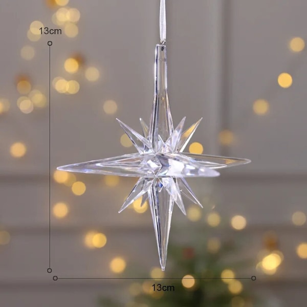 15 cm Jul Snöflinga Julgransdekorationer Noel Kristall Ren Krans Hängande Ornament God Jul Dekor För Hemmet 2023 M