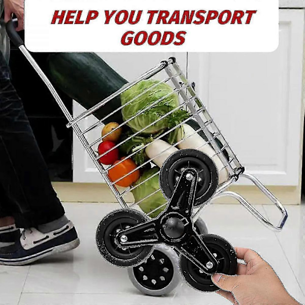 Kraftige Hjul Vogn Trekant Hjul Indkøbsvogn Hjul Trappeklatring Trolley Hjul V[F