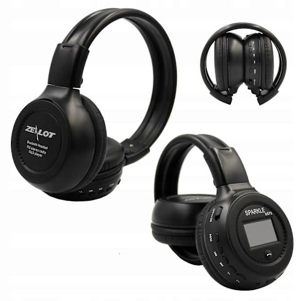 Trådløse hodetelefoner Zealot B570 Radio Fm Lcd Bluetooth On-ear Mikrofon