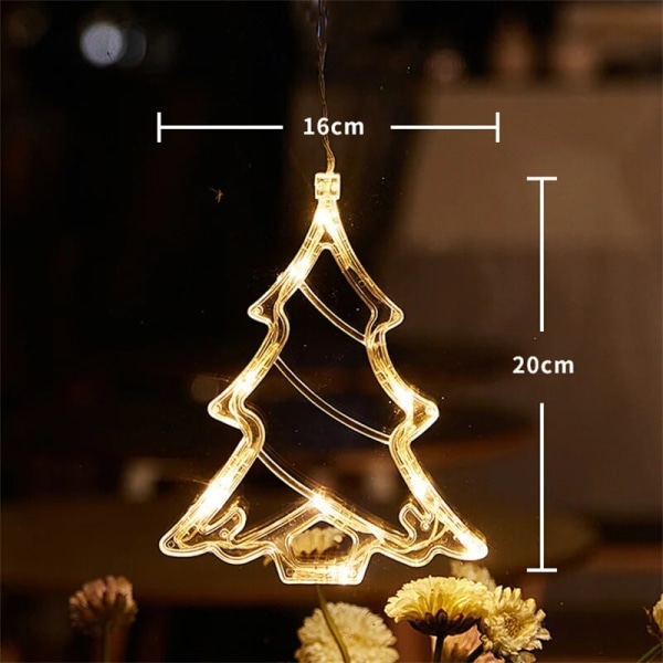 Jul LED-ljus Snöflinga Tomte hängande suglampa Fönsterdekorationer Dekoration för hem Xmas Navidad 2023 Nyårsdekoration Xmas Tree