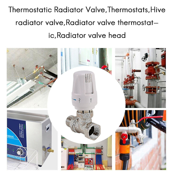 3/4 tum Mässing Termostatisk Radiatorventil Rak Typ Dn20 Automatisk Temperaturkontrollventil Fl