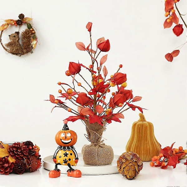 Mini Ahorn Ornamenter Plastik Kunstig Blomst Boligindretning Blødt Monteret Bordpynt