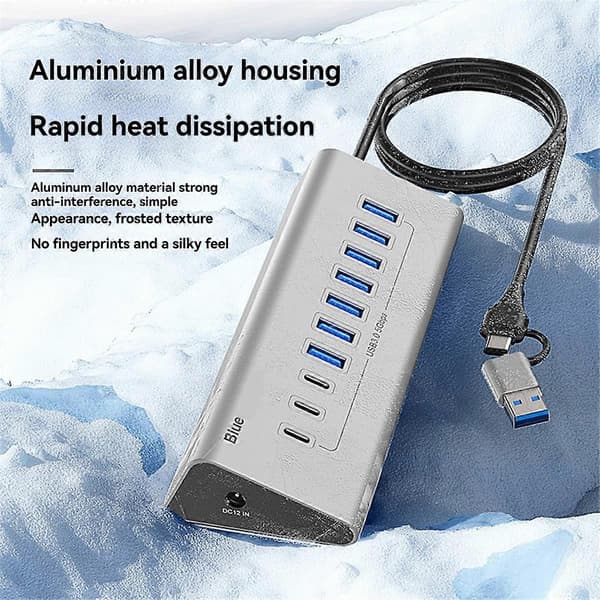 USB 5Gbps HUB USB 3.0 Dockingstasjon Høyhastighets USB HUB Adapter EU Plugg