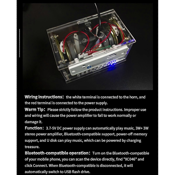 2x3w Högtalare DIY Bluetooth-kompatibelt Högtalarkit Elektronik DIY Lödningsprojekt
