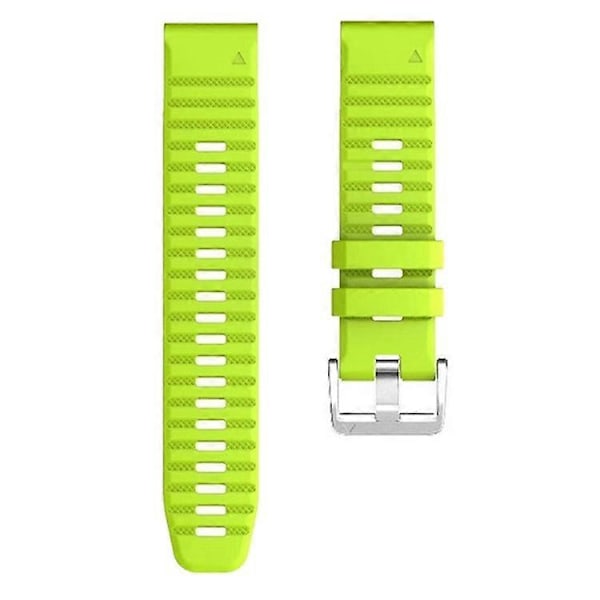 Kompatibel med Garmin Tactix 7 Pro / Fenix 7X / Fenix 6X Pro 26mm Klockarmband Silikonarmband med Stål Silver Spänne Green