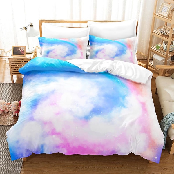 Fan14 Fantastiske Skyer 3D-printet Sengesett Dynetrekk Dynetrekk Putetrekk Barnegave US TWIN 173x218cm