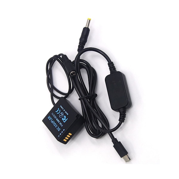 USB Type-C Kabel + DMW-DCC11 Blg10 Dummy Batteri til -GF6 GF5 GF3K TZ100 LX100 GX7 S6 S6K GX80 GX85 GX9