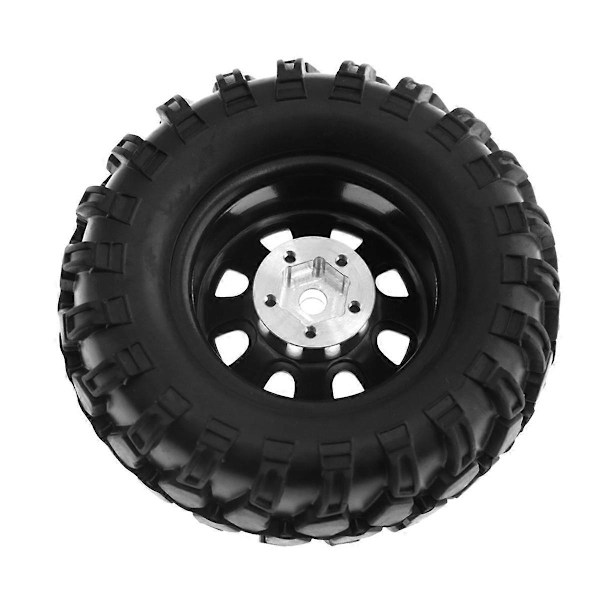 4 stk 93 mm metall 1,9 tommer Beadlock hjulfelg gummi dekksett for 1/10 RC crawlerbil, 12 mm adapter, hvit