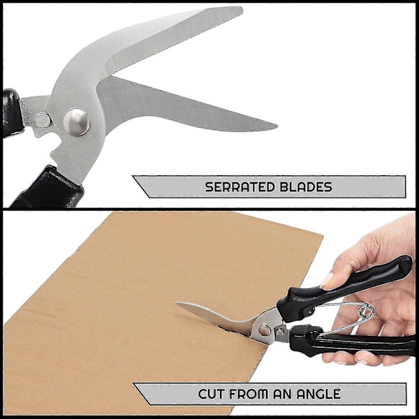Kraftige Tæppesakse - 20,5 cm / 8,07 tommer Multipurpose Saks - Rustfrit Stål Industrielle Skarpe Klinger til Tæppe, Pap, Stof