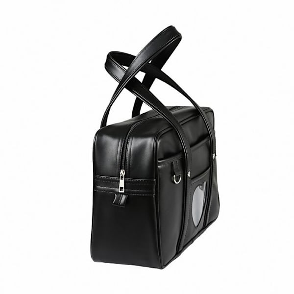 Japansk Lolita Hjerte JK Skoleuniform Taske PU Håndtaske Anime Skuldertaske Black